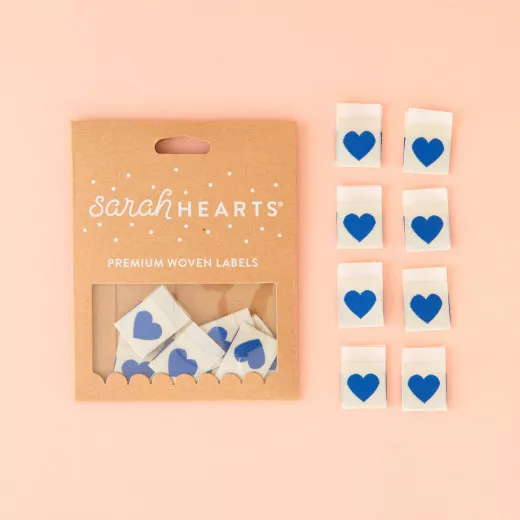 Sarah Hearts Label - Blue Heart