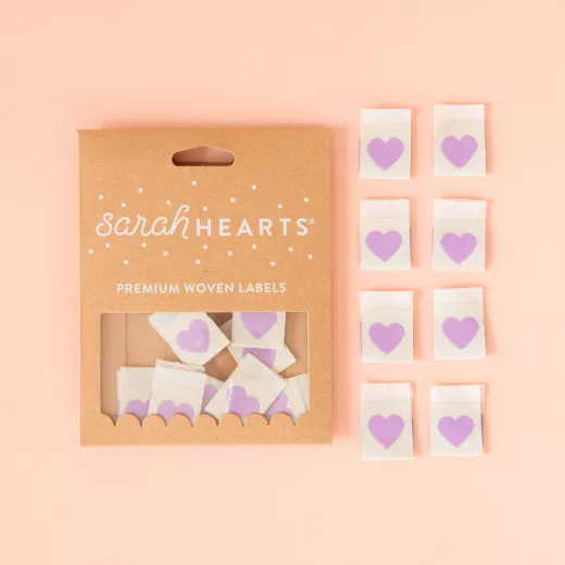 Sarah Hearts Label - Purple Heart