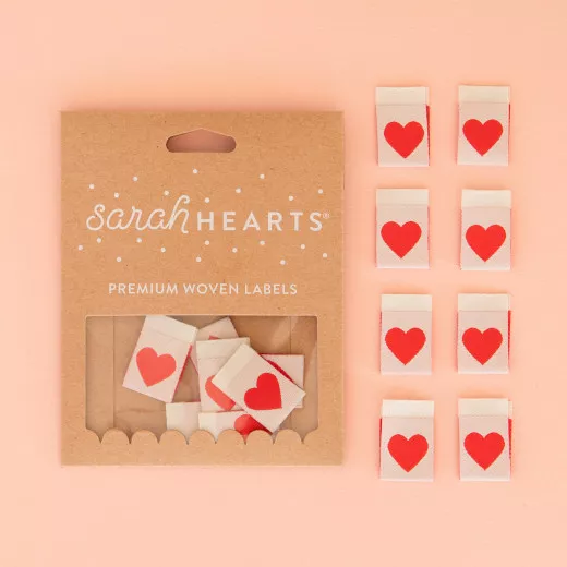 Sarah Hearts Label - Red Heart