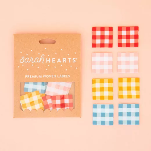 Sarah Hearts Label - Gingham