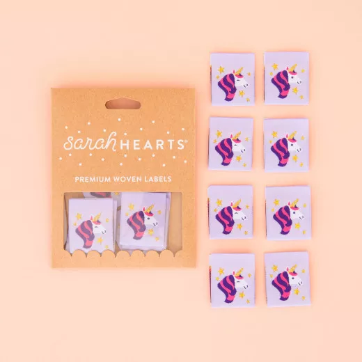 Sarah Hearts Label - Einhorn