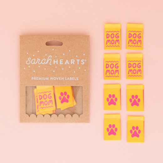 Sarah Hearts Label - Dog Mom