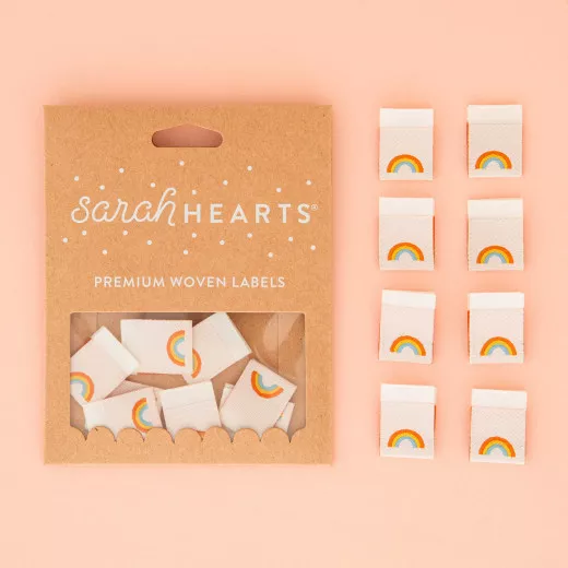 Sarah Hearts Label - Mini Rainbow