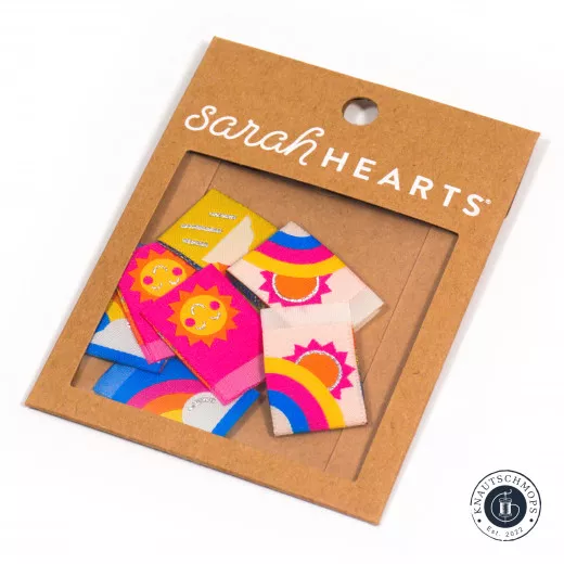 Sarah Hearts Label - Sun and Rainbow