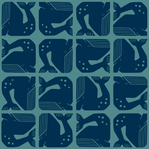 Cotton & Steel - By The Seaside II - Grumpy Whale - Navy Fabric