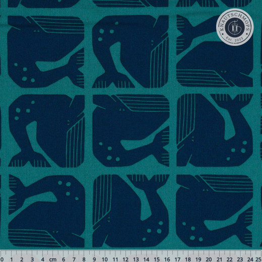 Cotton & Steel - By The Seaside II - Grumpy Whale - Navy Fabric