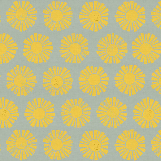 Cotton & Steel - By The Seaside II - Sunshine - Sky Blue Unbleached Fabric