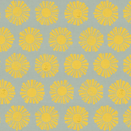 Cotton & Steel - By The Seaside II - Sunshine - Sky Blue Unbleached Fabric Cotton & Steel - By The Seaside II - Sunshine - Sky Blue Unbleached Fabric