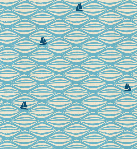 Cotton & Steel - By The Seaside II - Ahoy - Sky Unbleached Fabric