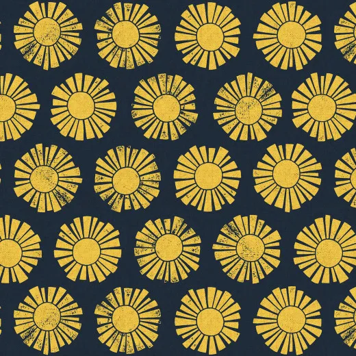 Cotton & Steel - By The Seaside II - Sunshine - Navy Unbleached Canvas Fabric Cotton & Steel - By The Seaside II - Sunshine - Navy Unbleached Canvas Fabric