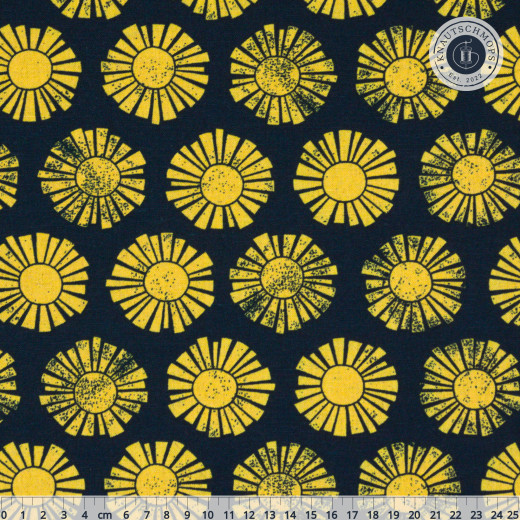 Cotton & Steel - By The Seaside II - Sunshine - Navy Unbleached Canvas Fabric