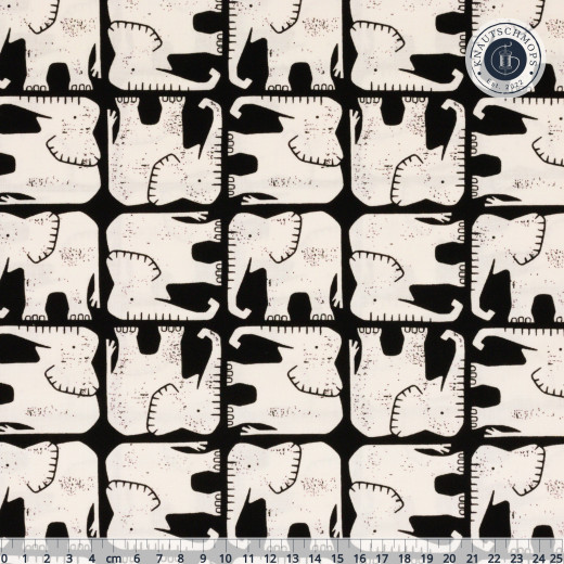 Cotton & Steel - Rising Sun - Jolly Elephant - Black Fabric