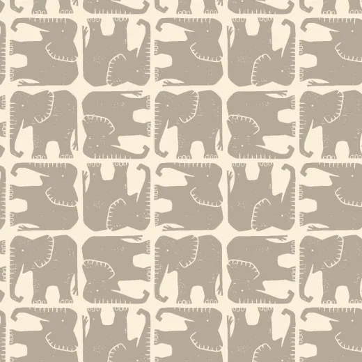 Cotton & Steel - Rising Sun - Jolly Elephant - Elephant Gray Fabric