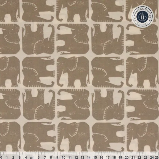 Cotton & Steel - Rising Sun - Jolly Elephant - Elephant Gray Fabric