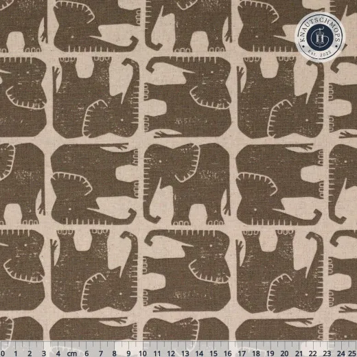 Cotton & Steel - Rising Sun - Jolly Elephant - Elephant Gray Unbleached Canvas Fabric