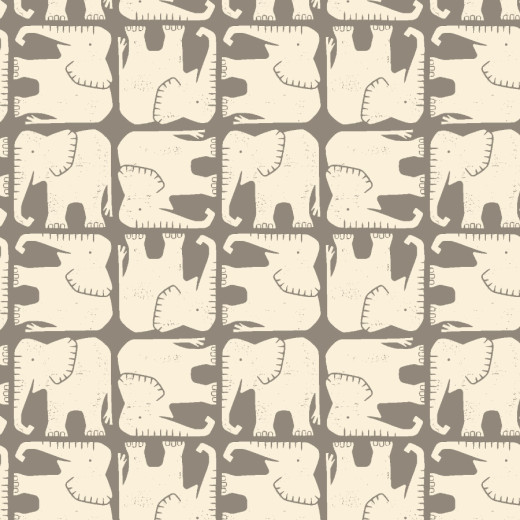 Cotton & Steel - Rising Sun - Jolly Elephant - Greige Fabric