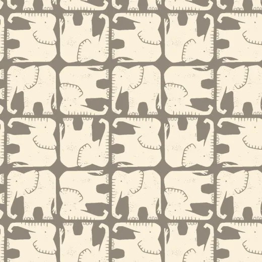 Cotton & Steel - Rising Sun - Jolly Elephant - Greige Fabric