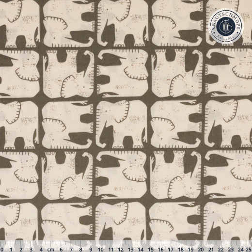 Cotton & Steel - Rising Sun - Jolly Elephant - Greige Fabric