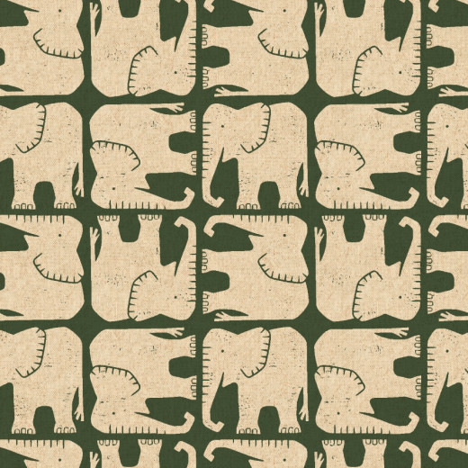 Cotton & Steel - Rising Sun - Jolly Elephant - Hunter Unbleached Canvas Fabric