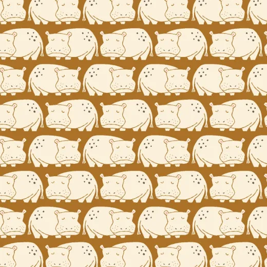 Cotton & Steel - Rising Sun - Weary Hippo - Umber Fabric Cotton & Steel - Rising Sun - Weary Hippo - Umber Fabric