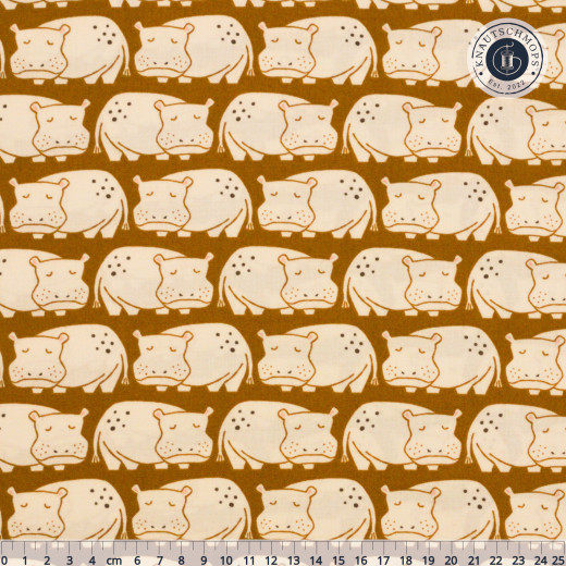 Cotton & Steel - Rising Sun - Weary Hippo - Umber Fabric
