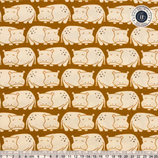 Cotton & Steel - Rising Sun - Weary Hippo - Umber Fabric Cotton & Steel - Rising Sun - Weary Hippo - Umber Fabric