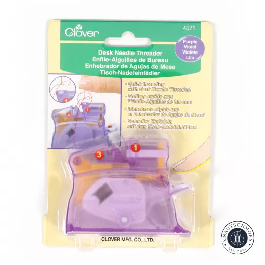Clover Desk Needle Threader purple