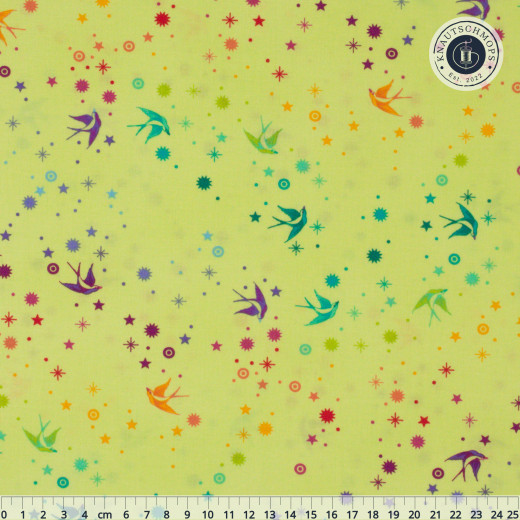 Tula Pink Baumwoll Designerstoff - Tula's True Colors - Fairy Dust - Lime