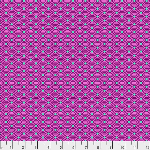 Tula Pink Baumwollstoff - True Colors - Hexy Rainbow - Thistle