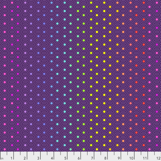 Tula Pink Baumwollstoff - True Colors - Hexy Rainbow - Starling