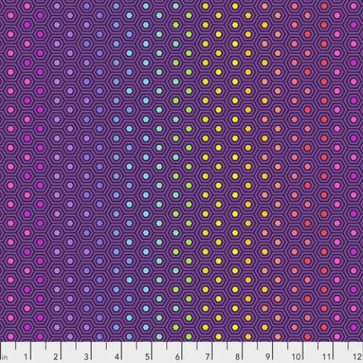 Tula Pink Baumwollstoff - True Colors - Hexy Rainbow - Starling