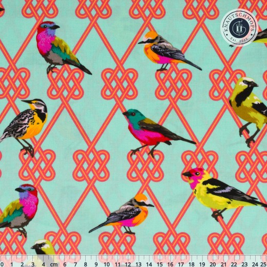 Tula Pink Baumwoll Designerstoff - Moon Garden In a Finch - Dawn (105cm-Rest)