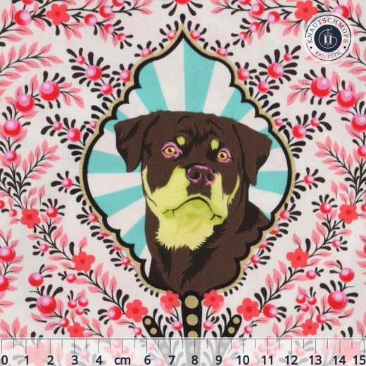 Tula Pink Baumwoll Designerstoff - Besties - Puppy Dog Eyes Blossom (70cm-Rest)