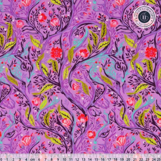 Tula Pink Baumwoll Designerstoff - Full Moon Forest II - Branch Manager - Blossom
