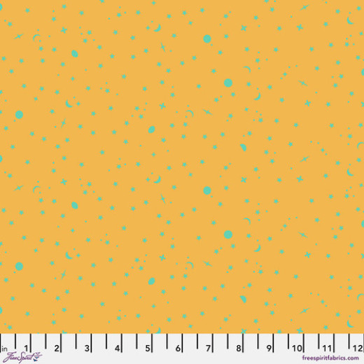 Tula Pink Baumwoll Designerstoff - True Colors - Space Sprinkles - Papaya