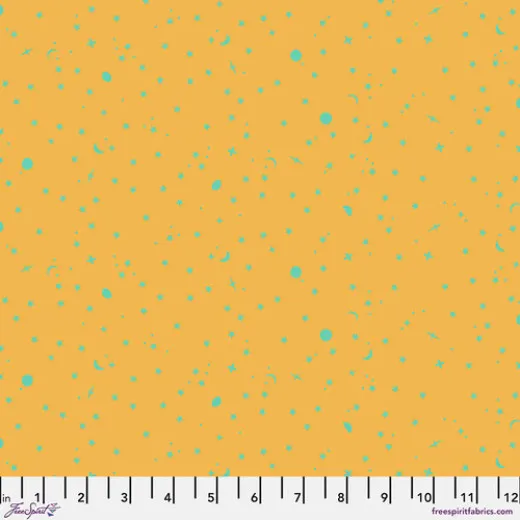 Tula Pink Baumwoll Designerstoff - True Colors - Space Sprinkles - Papaya