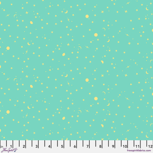 Tula Pink Baumwoll Designerstoff - True Colors - Space Sprinkles - Seaglass