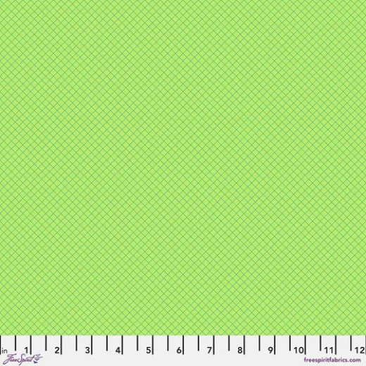 Tula Pink Baumwoll Designerstoff - True Colors - On the Grid - Apple
