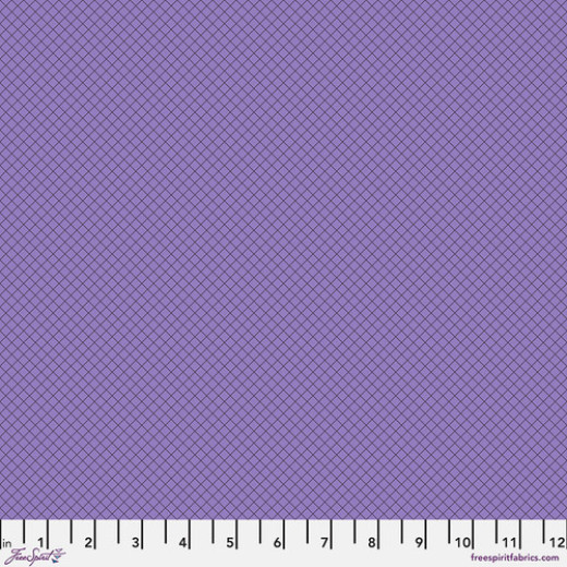 Tula Pink Baumwoll Designerstoff - True Colors - On the Grid - Mysterious