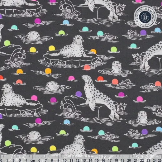 Tula Pink Baumwoll Designerstoff - Graywork - Seal the Deal - Carbon Tula Pink Baumwoll Designerstoff - Graywork - Seal the Deal - Carbon