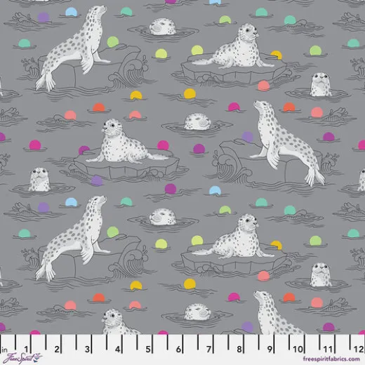 Tula Pink Baumwoll Designerstoff - Graywork - Seal the Deal - Shadow