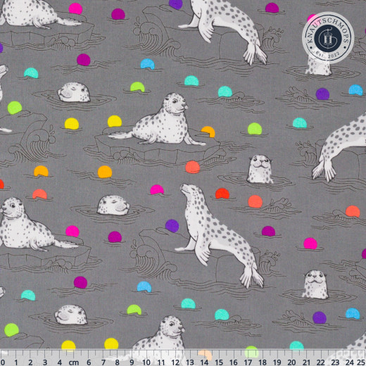 Tula Pink Baumwoll Designerstoff - Graywork - Seal the Deal - Shadow (60cm-Rest)