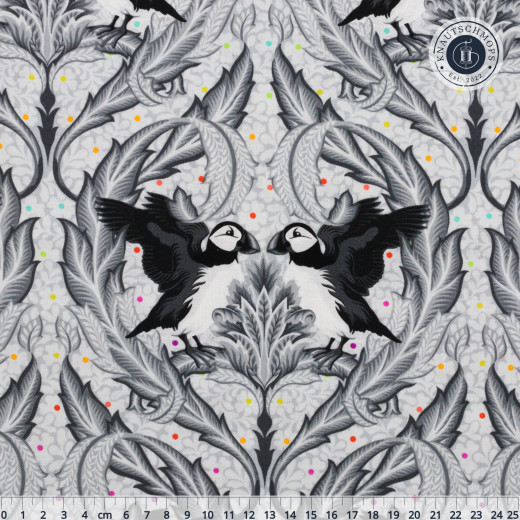 Tula Pink Baumwoll Designerstoff - Graywork - Huffin & Puffin - Whisper