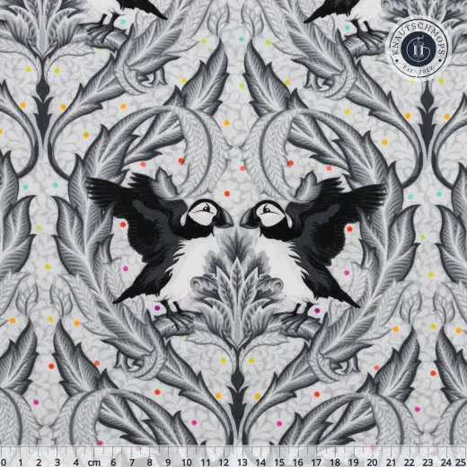 Tula Pink Baumwoll Designerstoff - Graywork - Huffin & Puffin - Whisper