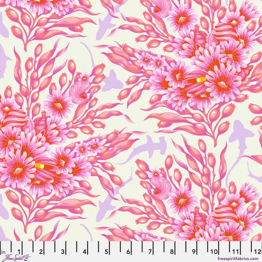 Tula Pink Baumwoll Designerstoff - Floral Reef - Shadow Sharks - Delphine