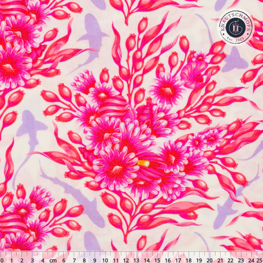 Tula Pink Baumwoll Designerstoff - Floral Reef - Shadow Sharks - Delphine
