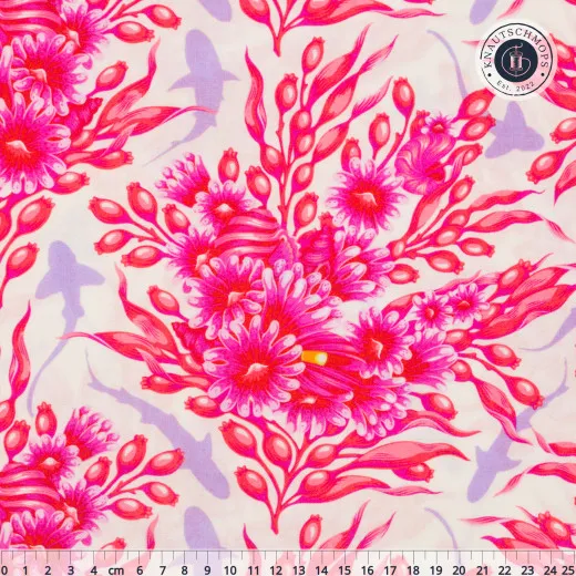 Tula Pink Baumwoll Designerstoff - Floral Reef - Shadow Sharks - Delphine