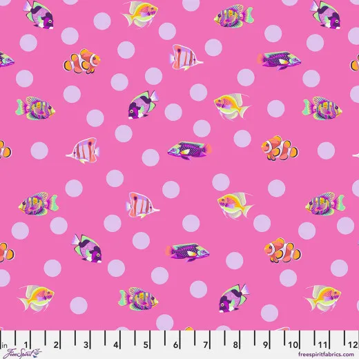Tula Pink Baumwoll Designerstoff - Floral Reef - School Crossing - Delphine