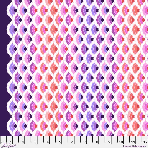 Tula Pink Baumwoll Designerstoff - Floral Reef - Aquatic Lace - Ultraviolet