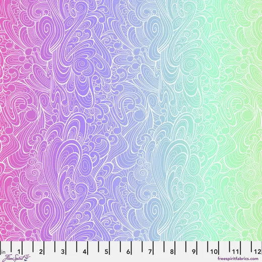 Tula Pink Baumwoll Designerstoff - Floral Reef - Riptide - Deep Dive